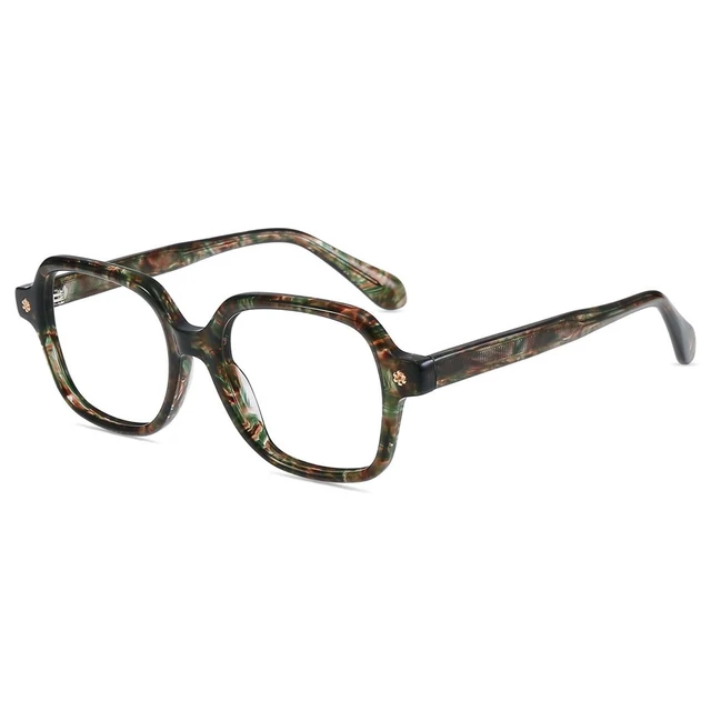 Alt view image 6 of 10 - Firmoo Blue Light Blocking Glasses Flower Decor Square Frames Computure Gaming/TV/Phones Glasses for Women