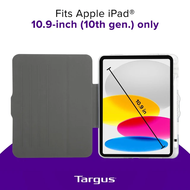 Alt view image 10 of 10 - Targus VersaVu Clear Case for 10.9" iPad (10th gen.), Clear - Military-Grade Protective Case with Hands-Free Portrait and Landscape Viewing (THD936GL)