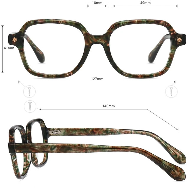 Alt view image 10 of 10 - Firmoo Blue Light Blocking Glasses Flower Decor Square Frames Computure Gaming/TV/Phones Glasses for Women