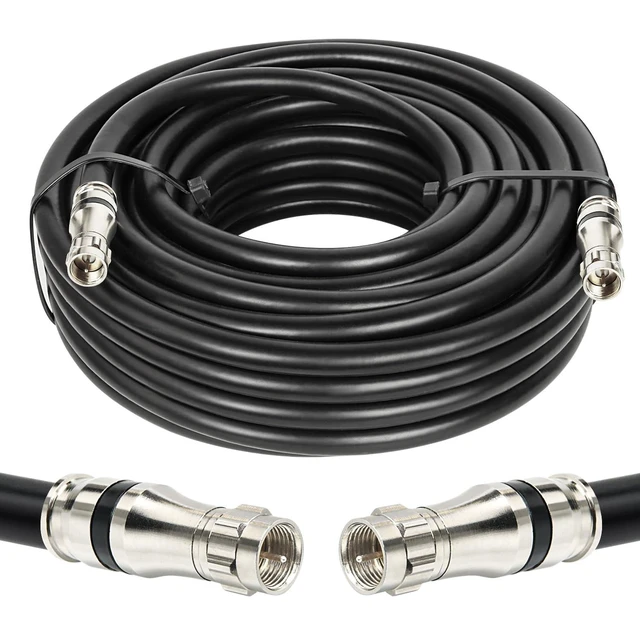 Alt view image 6 of 10 - MOOKEERF RG11 Coaxial Cable 40ft,Low Loss 14AWG RG11 Coax Cable 75ohm with F Type Connector High Definition for CATV,Satellite Dish,VHF/UHF,Radio,TV Antennas