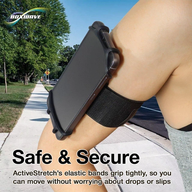 Alt view image 8 of 10 - BoxWave Holster Compatible with Sony NW-E394 - ActiveStretch Sport Armband, Adjustable Armband for Workout and Running - Jet Black