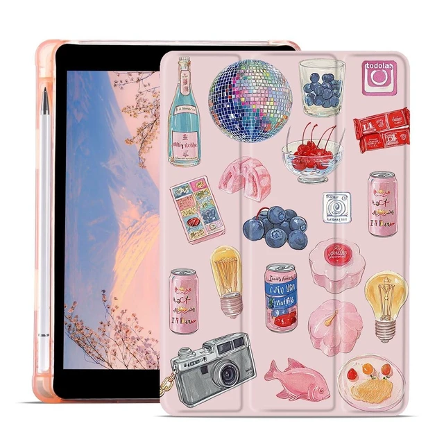 Alt view image 6 of 10 - AdorableWhimsy Vintage Collage Case for iPad Air 11" M3/M2(2025/2024) for iPad Air 5th/4th 10.9" 2022/2020 Cute Aesthetic Design Leather Protective Case Foldable Soft Back Cover with Pencil Holder