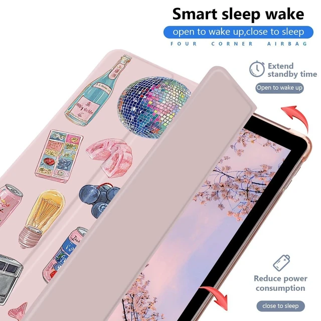 Alt view image 7 of 10 - AdorableWhimsy Vintage Collage Case for iPad Air 11" M3/M2(2025/2024) for iPad Air 5th/4th 10.9" 2022/2020 Cute Aesthetic Design Leather Protective Case Foldable Soft Back Cover with Pencil Holder