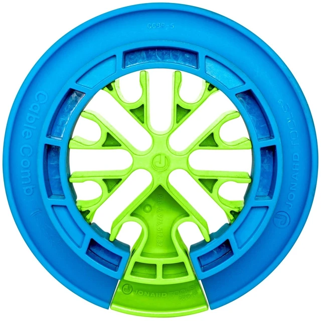 Alt view image 6 of 10 - Jonard Tools CCB-34 Cable Comb Organizing Tool, Wire Comb, Dresser, Bundler, Ethernet Network Cable, Data Cat6A, Cat7 Blue/Green