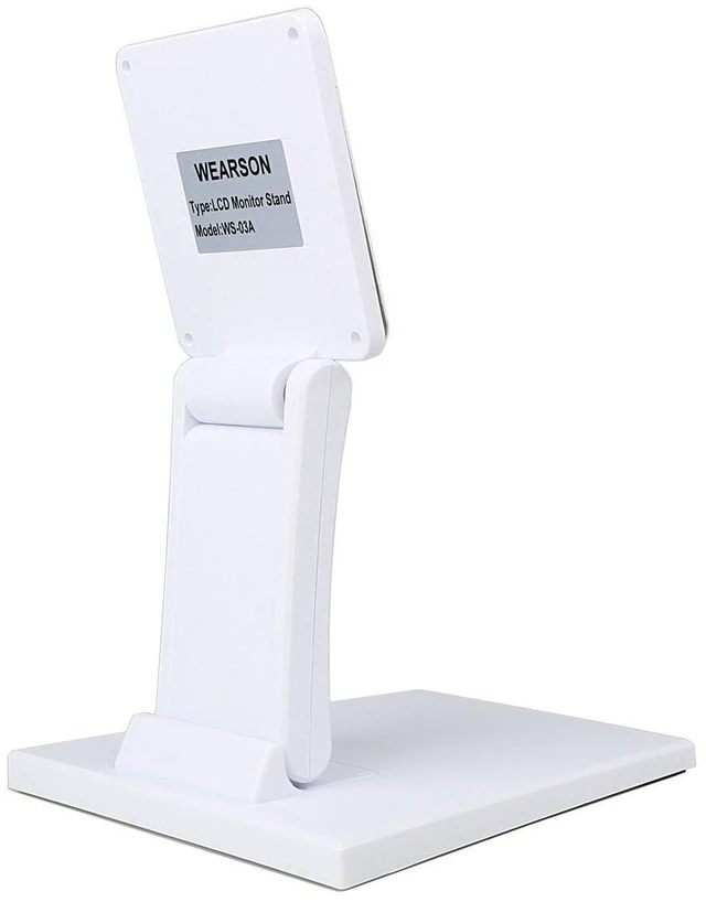 Alt view image 7 of 10 - WEARSON Single Adjustable LCD Monitor Stand Mount Folding VESA Monitor Desk Stand with VESA Hole 75x75mm 100x100mm (White)