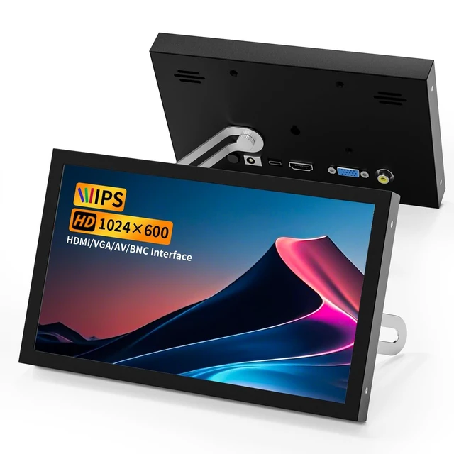 Alt view image 6 of 10 - Aurevita 7 Inch Mini Monitor HDMI, Portable Vga Monitor with AV BNC 1024600 LCD Screen with Built-in Speakers, 178 View Angle IPS, Multi-Function Mini Small Display for Raspberry Pi PC/TV/DVD/CVBS