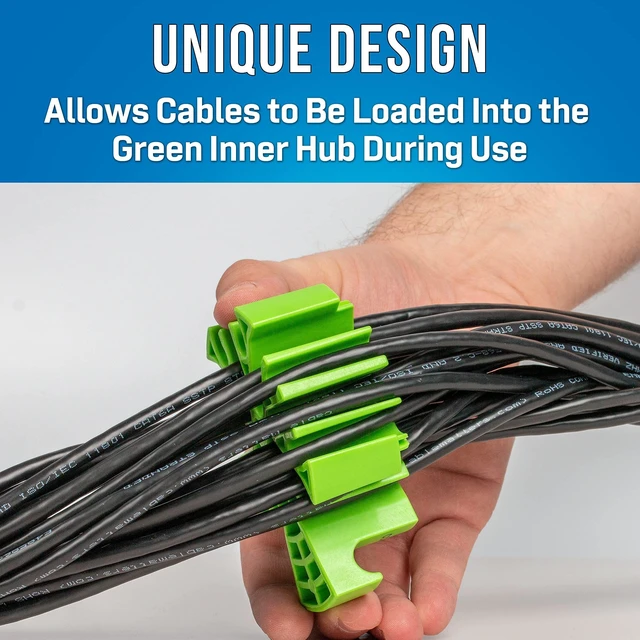 Alt view image 9 of 10 - Jonard Tools CCB-34 Cable Comb Organizing Tool, Wire Comb, Dresser, Bundler, Ethernet Network Cable, Data Cat6A, Cat7 Blue/Green