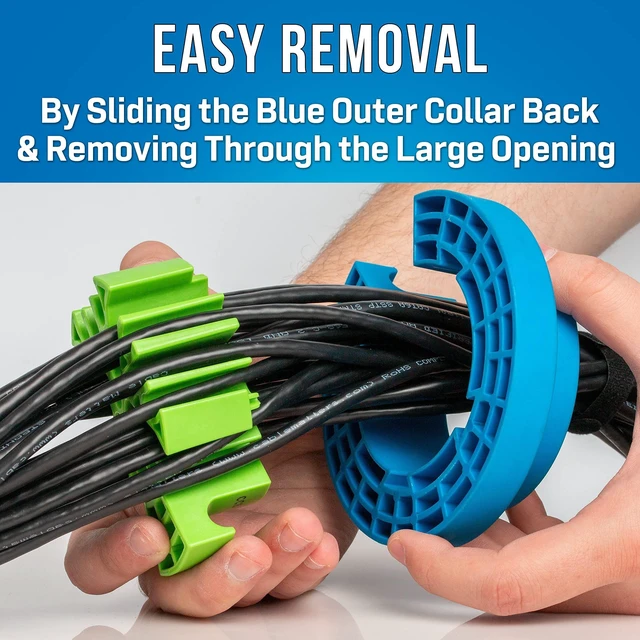 Alt view image 10 of 10 - Jonard Tools CCB-34 Cable Comb Organizing Tool, Wire Comb, Dresser, Bundler, Ethernet Network Cable, Data Cat6A, Cat7 Blue/Green