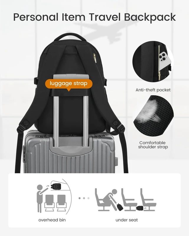 Alt view image 9 of 10 - LOVEVOOK Laptop Backpack for Women, 15.6-Inch Work Backpack, Back to School Bookbag for College Student Teen Girls, Casual Personal Item Travel Bag Business Computer Daypack for Teacher Nurse, Gift