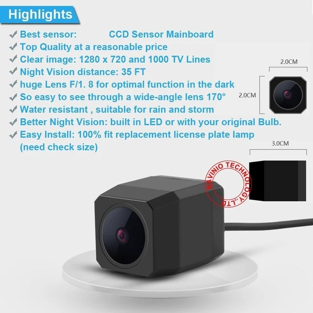 Alt view image 10 of 10 - HD Car Rear View Backup Camera Vehicle-Specific License Plate Light Reverse Camera, for Dodge Viper Coupe Jeep Compass M6 M7 MP MV Grand Cherokee IV WK WK2 Mopar Van Patriot MK74 Levante SUV