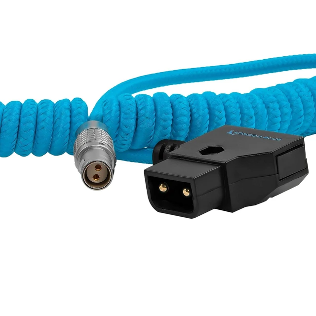 Alt view image 5 of 6 - KONDOR BLUE ^^ Coiled D-Tap to Female LEMO 2 Pin for RED Komodo ^^ 14-29 Cable ^^ Power Your Red Komodo from D-Tap Source ^^ Blue