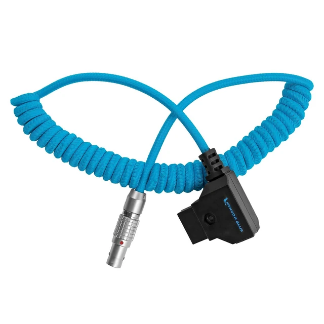 Alt view image 6 of 6 - KONDOR BLUE ^^ Coiled D-Tap to Female LEMO 2 Pin for RED Komodo ^^ 14-29 Cable ^^ Power Your Red Komodo from D-Tap Source ^^ Blue