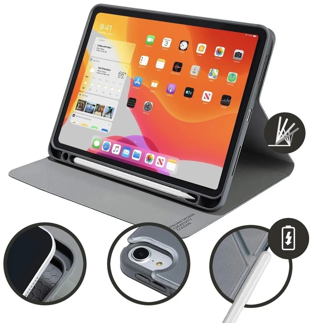 Alt view image 7 of 10 - TUCANO Metal CASE Compatible with 10.9" iPad Air 2020 or iPad Pro 11" with Pencil Slot for Charging