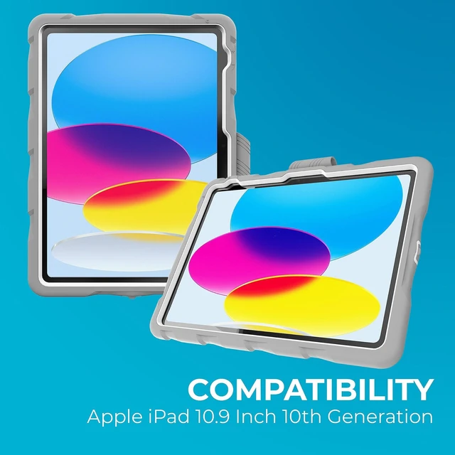 Alt view image 7 of 10 - Gumdrop Hideaway Rugged iPad case with Stand Fits Apple iPad 11th Generation ^^A16^^ & 10th Gen Drop Tested Cover - Gray