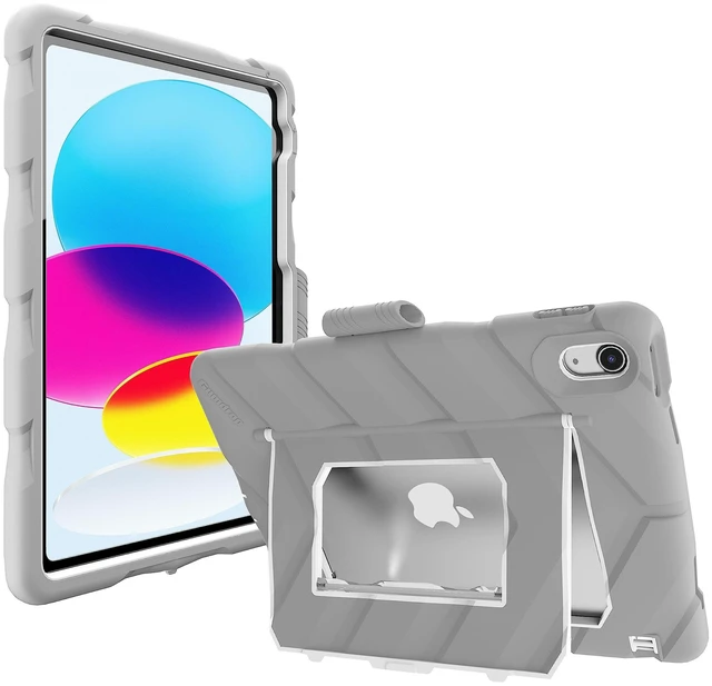 Alt view image 6 of 10 - Gumdrop Hideaway Rugged iPad case with Stand Fits Apple iPad 11th Generation ^^A16^^ & 10th Gen Drop Tested Cover - Gray
