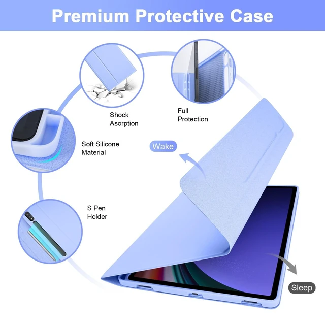 Alt view image 10 of 10 - SOPPY 7 Colors Backlit Keyboard Case with Mouse for 12.4" Samsung Galaxy Tab S7 FE/S7 Plus/S8 Plus/S9 FE Plus/S9 Plus/S10+, Wireless Keyboard with Case & Pen Holder for Samsung Tab 12.4 Inch, Purple