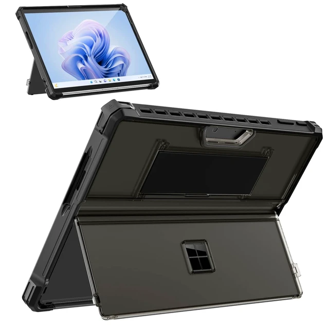 Alt view image 6 of 10 - MoKo Case for Microsoft Surface Pro 11, Surface Pro 10, Surface Pro 9 13 Inch, All-in-One Rugged Cover with Kickstand Protective Case, Compatible with Type Cover Keyboard, Frosted Black