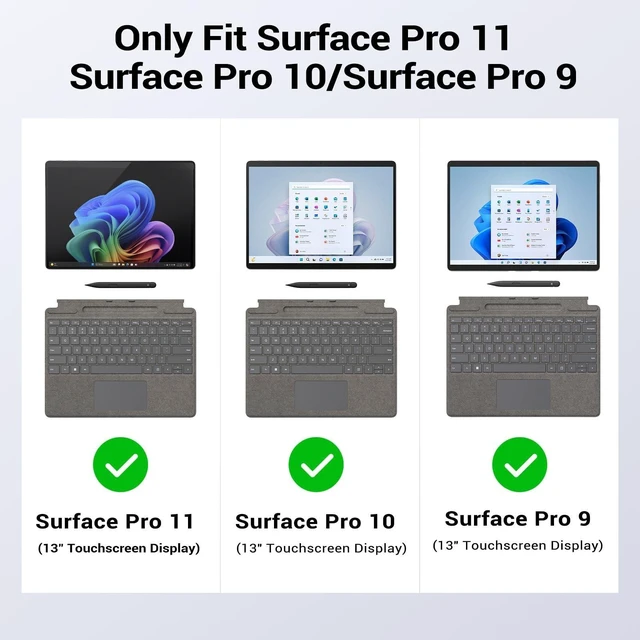 Alt view image 7 of 10 - MoKo Case for Microsoft Surface Pro 11, Surface Pro 10, Surface Pro 9 13 Inch, All-in-One Rugged Cover with Kickstand Protective Case, Compatible with Type Cover Keyboard, Frosted Black
