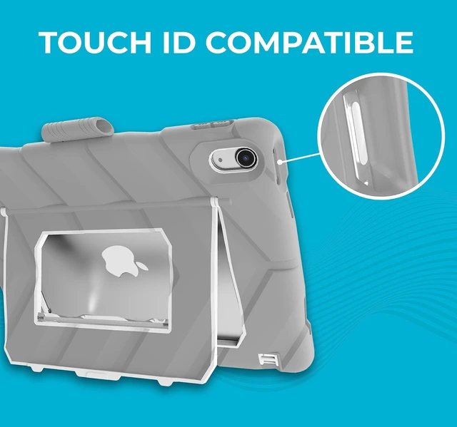 Alt view image 10 of 10 - Gumdrop Hideaway Rugged iPad case with Stand Fits Apple iPad 11th Generation ^^A16^^ & 10th Gen Drop Tested Cover - Gray