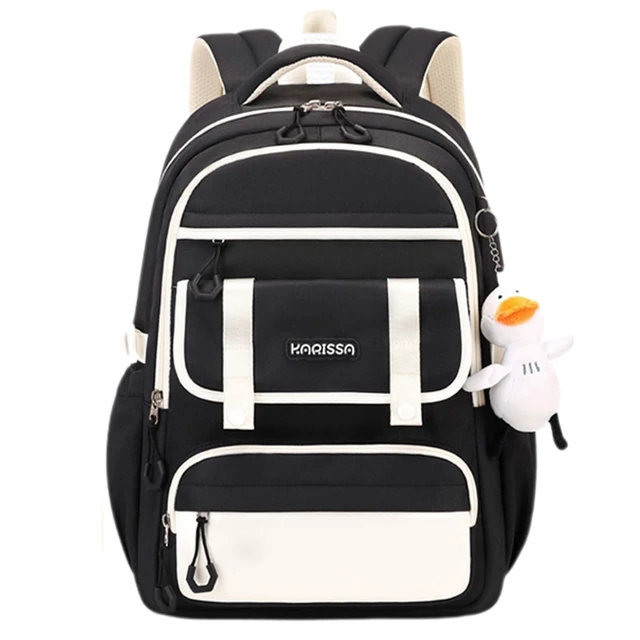 Alt view image 6 of 10 - MININAI Womens Girls Backpack for School Cute Aesthetic Large Laptop Backpack Kawaii Preppy Teen Kids Bookbag Travel Daypack (Black,S)