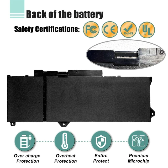 Alt view image 10 of 10 - BOWEIRUI GRT01 Battery for Dell Latitude 5421 5521 Battery Latitude 5431 5531 Precision 3561 3571 3581 3470 Series Laptop 00P3TJ 0P3TJ 0R05P0 R05P0 05RGW 15.2V 64Wh 4000mAh 4-Cells