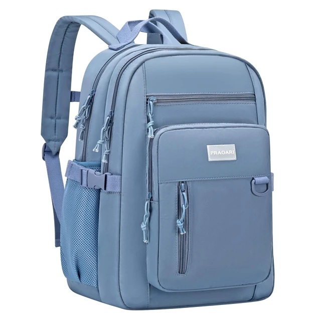 Alt view image 6 of 10 - PRAGARI Kids Backpack for School Cute Aesthetic Blue Backpack Girls Student Bookbag Women Travel Lightweight Book Bag