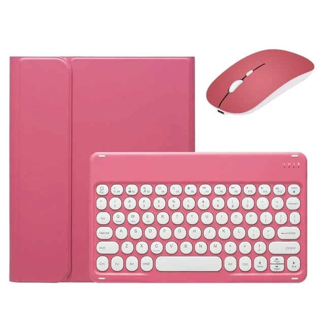 Alt view image 10 of 10 - kaidisen Keyboard Case for iPad Air 11 inch M3/M2 (2025/2024), Air 5th/4th Gen 10.9"/iPad Pro 11 inch 4th/3rd/2nd Gen Case with Keyboard and Mouse, Detachable Candy Color Round Key,Dark Pink