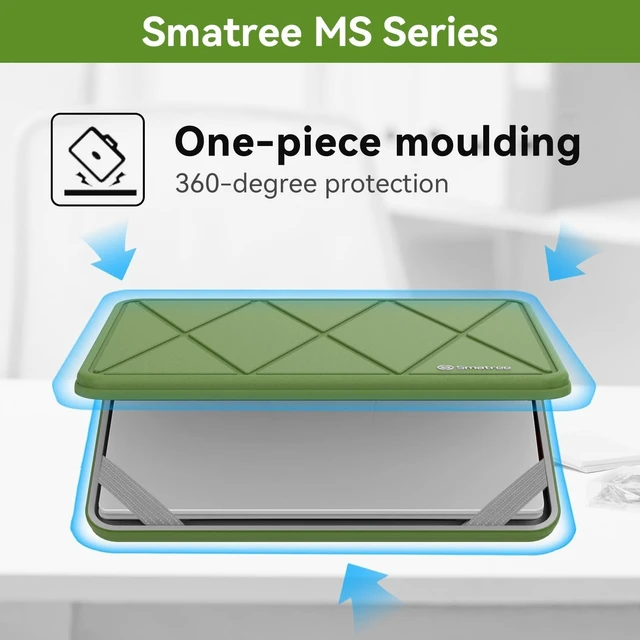 Alt view image 10 of 10 - Smatree MS93 Hard EVA Protective Sleeve Case with Stand Compatible for 16 inch HP ZBook Fury 16 G10/G9 Mobile Workstation PC, Green