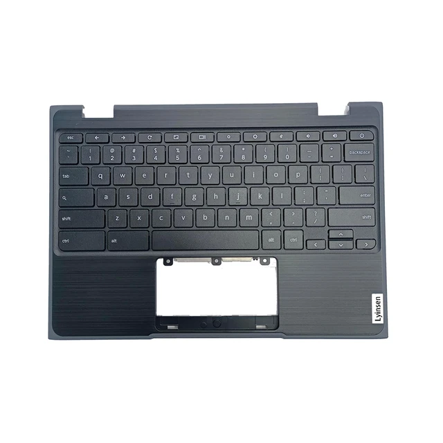 Alt view image 7 of 10 - Lyinsen Replacement for Lenovo Chromebook 100E 2nd Gen 81MA Laptop Upper Case Palmrest Non-Backlit Keyboard Assembly Part 11.6" 5CB0T79741 Top Cover Black