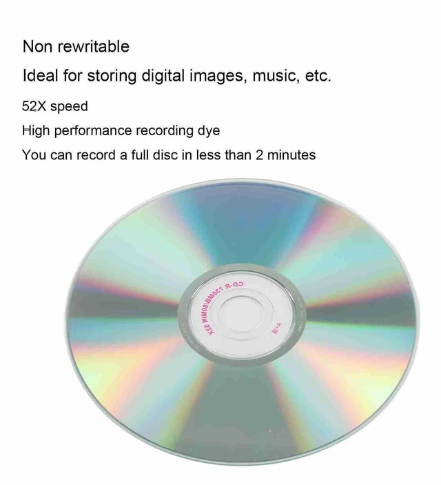 Alt view image 9 of 10 - CD R Blank Discs, 52X 730MB Recordable Disc Blank CDs for Storing Digital Images Music Data, Long Term Data Archiving Discs, 175 Songs Storage Capacity, 225 Photos Storage CDs (50PCS)