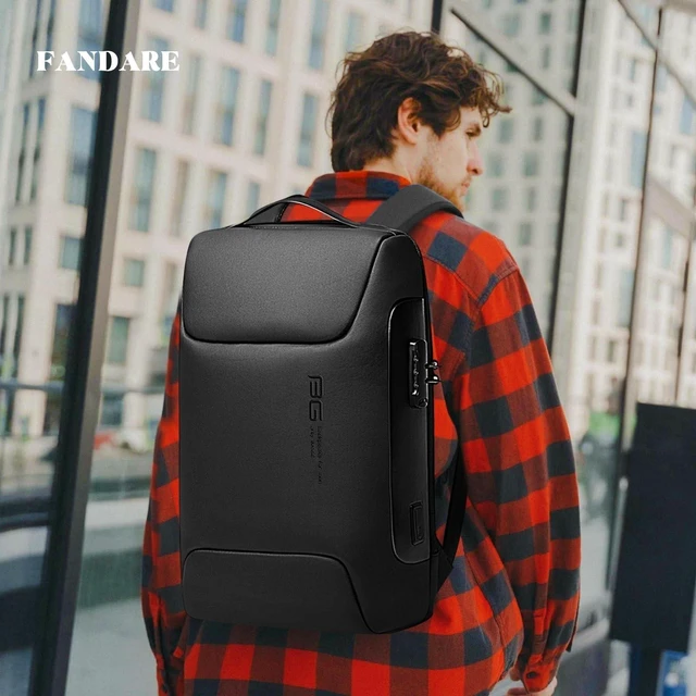Alt view image 7 of 10 - FANDARE Laptop Backpack Business Anti-Theft Daypacks Travel Large Backpack with USB Charging Port Waterproof Computer Bag for Women & Men Fits 15.6 Inch Notebook Black