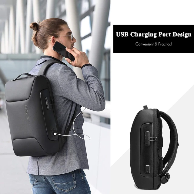 Alt view image 9 of 10 - FANDARE Laptop Backpack Business Anti-Theft Daypacks Travel Large Backpack with USB Charging Port Waterproof Computer Bag for Women & Men Fits 15.6 Inch Notebook Black