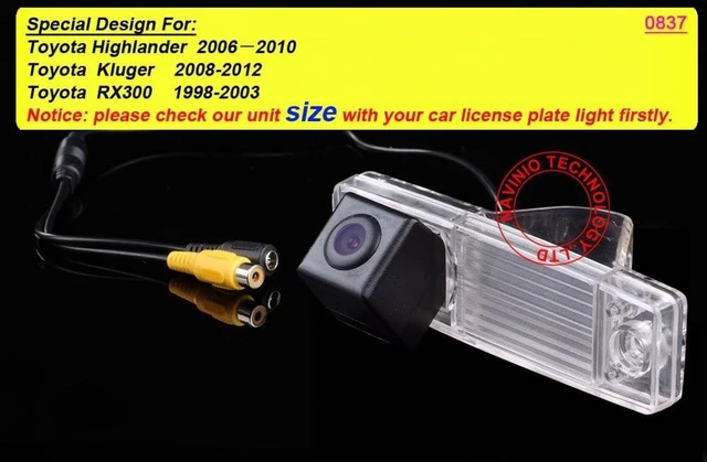 Alt view image 7 of 10 - Vehicle Backup Camera Waterproof Car Rear View Camera Replacement for Toyota Highlander 2006-2010/Toyota Kluger 2008-2012/Toyota RX300 1998-2003