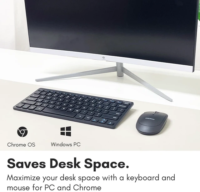 Alt view image 7 of 10 - Macally Small Wireless Keyboard and Mouse Combo - Quiet Productivity Duo - 2.4G Wireless Keyboard Mouse for PC - 78 Key Mini Keyboard and Mouse with Slim Body, Click Buttons, and 3 DPI Modes