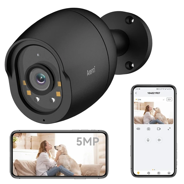 Alt view image 6 of 10 - ARENTI 5MP PoE IP Camera Outdoor, Bullet Surveillance Cameras for Home Security with Human/Vehicle Detection, Full Color Night Vision, Two Way Talk, App Control