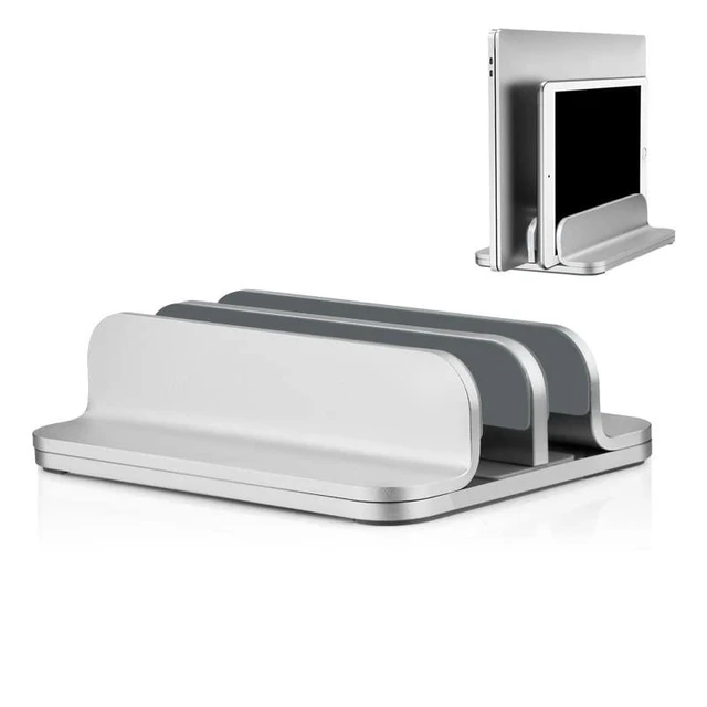 Alt view image 6 of 10 - DC DREWCHAN Aluminum Alloy Double Slot Storage Port Vertical Laptop Standlaptop stand for deskadjustable laptop standApplicable to all MacBook models