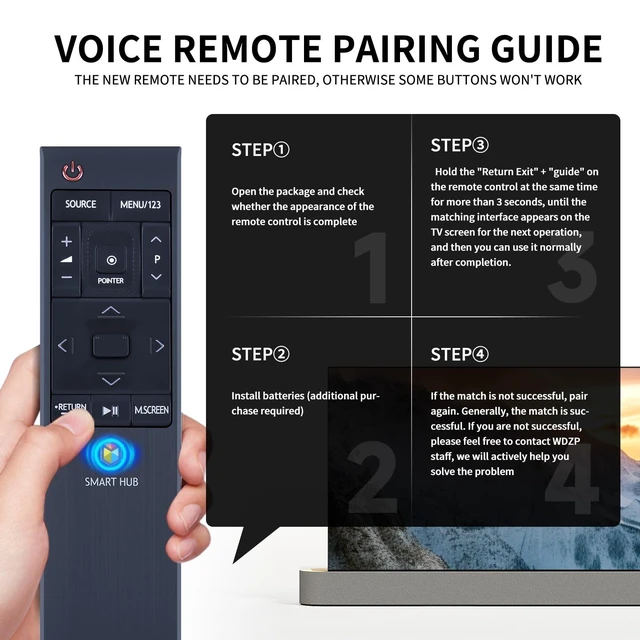 Alt view image 9 of 10 - BN59-01220D Voice TV Remote Control Replacement Compatible for Samsung 4K HUB TV Sub BN59-01220G BN59-01220A (USB are Not Inclued)