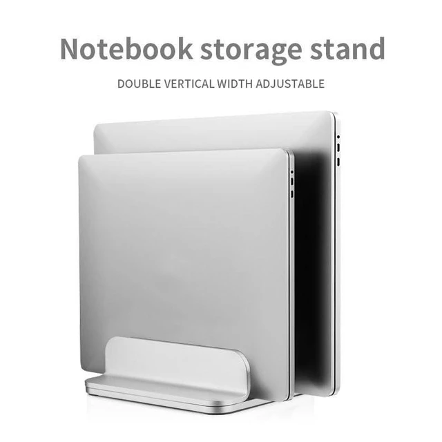 Alt view image 7 of 10 - DC DREWCHAN Aluminum Alloy Double Slot Storage Port Vertical Laptop Standlaptop stand for deskadjustable laptop standApplicable to all MacBook models