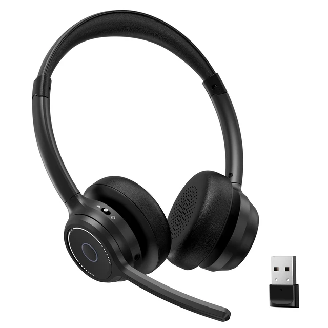 Alt view image 2 of 2 - Gixxted Wireless Headset with Mic for Work, Bluetooth Headset with Noise Canceling Microphone, Fit for Computer/PC/Teams