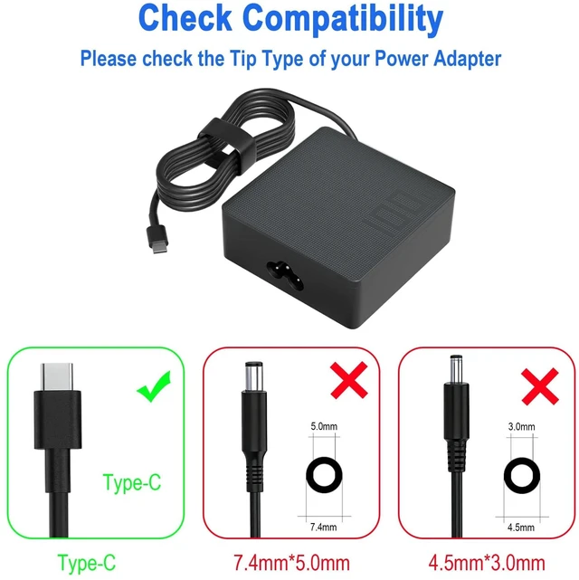 Alt view image 8 of 10 - 100W 90W Type C Laptop Charger Compatible with Asus ROG Ally X Z1 Ally Dock ROG Flow Z13 X13 GV301 GZ301 GV302 ZenBook Duo Zephyrus G16 M16 G14 G15 G18 GU605 GA403 Vivobook S USB C AC Power Adapter
