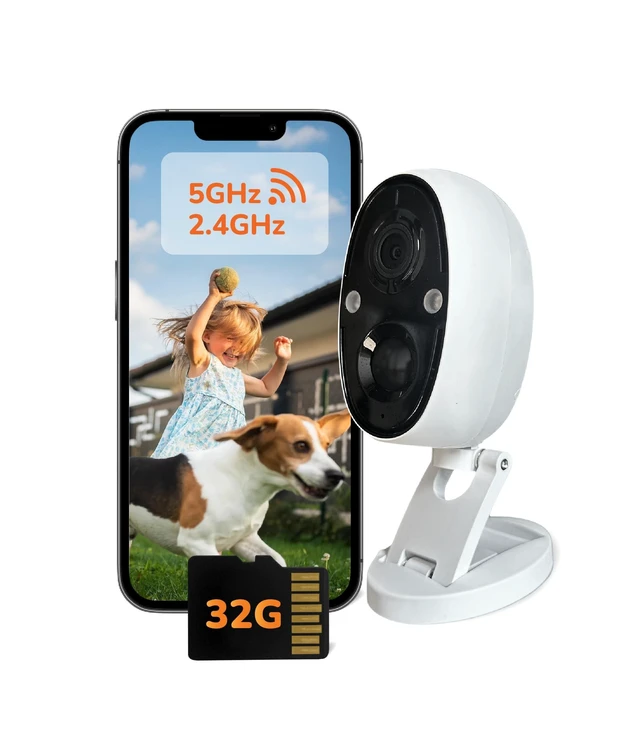 Alt view image 6 of 10 - SensForge 2.5K Indoor Outdoor Battery Camera, Dual-Band WiFi, Free AI Human & Pet Detection, 2-Day Cloud + 32GB SD Storage, Spotlight Color Night Vision, Magnetic Mount, Optional AI + Storage Upgrade