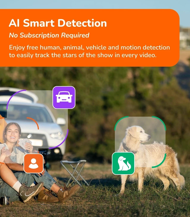 Alt view image 8 of 10 - SensForge 2.5K Indoor Outdoor Battery Camera, Dual-Band WiFi, Free AI Human & Pet Detection, 2-Day Cloud + 32GB SD Storage, Spotlight Color Night Vision, Magnetic Mount, Optional AI + Storage Upgrade