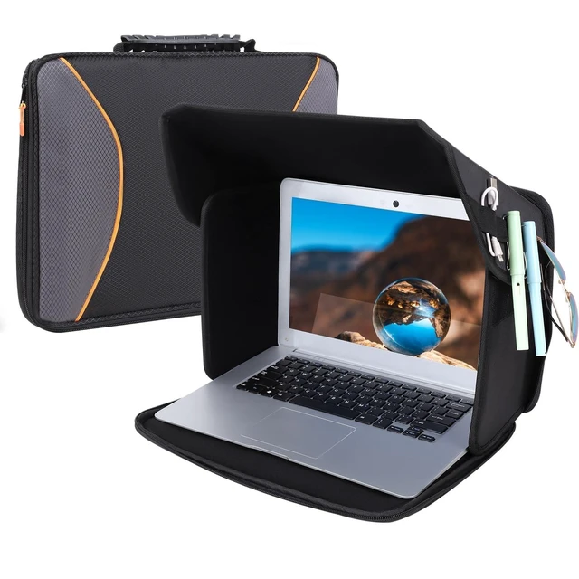 Alt view image 6 of 10 - YUMTIM Laptop Sun Shade Laptops Sun Glare Shield Laptop Sunshade Bag for Working Outside Privacy Screen Hood Foldable Shield Cover 12-14'' (Patent Pending)