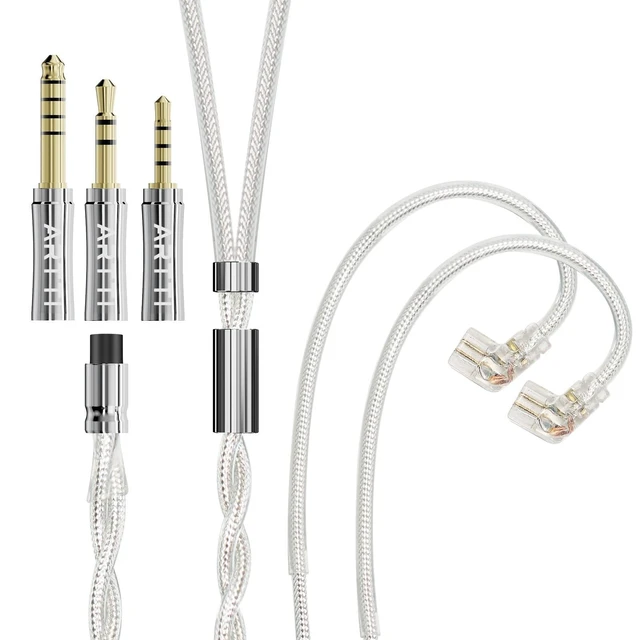 Alt view image 6 of 10 - ARTTI Spark Earphone Upgrade Cable 2 Cores 244 Strands Silver-Plated Copper 7N OCC HiFi IEM Cable 2.5/3.5/4.4mm 3in1 Plug 2pin/MMCX/QDC Cable (Silver, QDC Straight Plug)