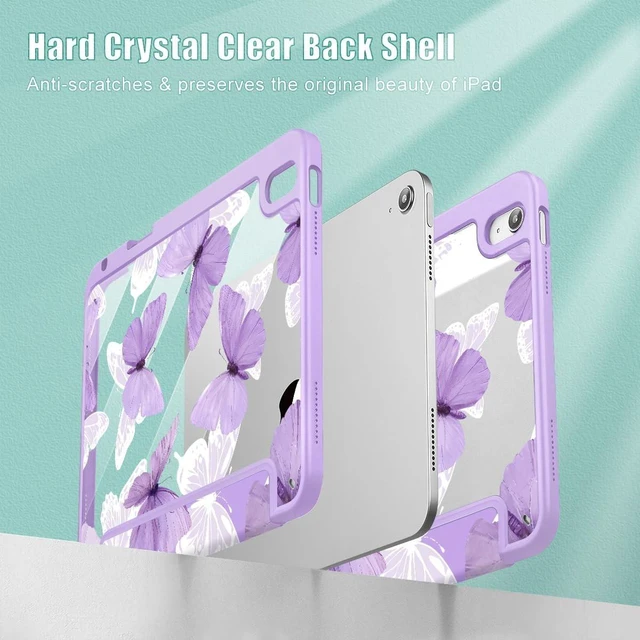Alt view image 9 of 10 - May Chen for iPad (A16) 11th Generation Case 11 Inch 2025, iPad 10th Gen Case 2022 10.9 inch, Built-in Pencil Holder with Shockproof Cover Clear Transparent Back Shell Auto Wake/Sleep, Butterfly