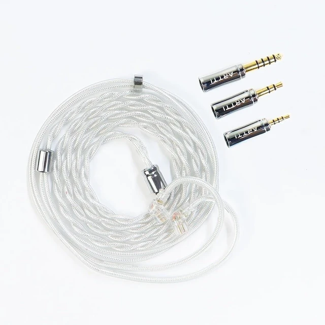 Alt view image 7 of 10 - ARTTI Spark Earphone Upgrade Cable 2 Cores 244 Strands Silver-Plated Copper 7N OCC HiFi IEM Cable 2.5/3.5/4.4mm 3in1 Plug 2pin/MMCX/QDC Cable (Silver, QDC Straight Plug)