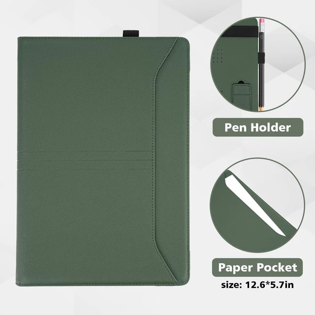 Alt view image 10 of 10 - TYTX Compatible with MacBook Air 13 Inch Case 2018-2021 PU Leather with Stand & Vents for Model A2337 M1 A2179 A1932, Green