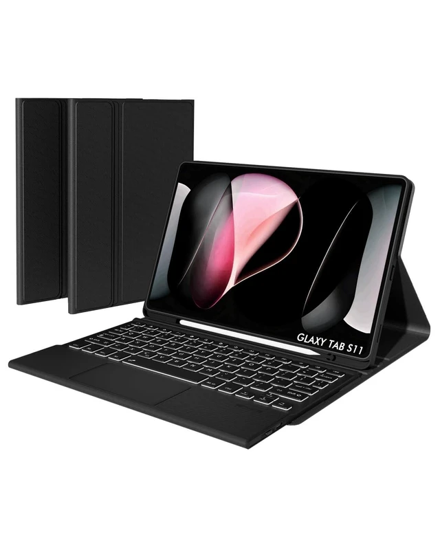 Alt view image 6 of 10 - Doohoeek Bluetooth Keyboard Case for Samsung Galaxy Tab S11 11 inch 2025, Keyboard with Trackpad & 7-Color Backlit & 3-Angle Kickstand, Galaxy S11 11" Keyboard