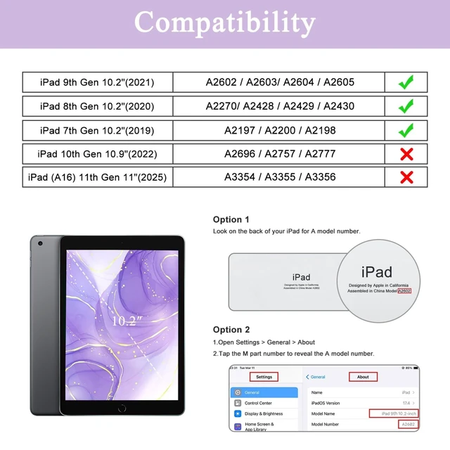 Alt view image 7 of 10 - Soke for iPad 9th/8th/7th Generation Case with Keyboard 10.2 Inch-7 Color Backlitght Magnetic Wireless Detachable Folio Keyboard Cover with Pencil Holder for Apple iPad Gen 9/8/7, Violet Marble