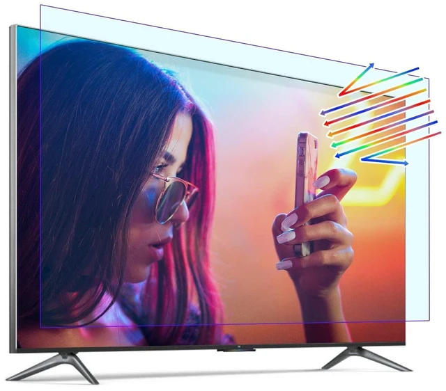 Alt view image 6 of 10 - TYRHMY Anti Glare Screen Protector for 43 Inches TV Monitor. Filter Out Blue Light That Relieve Computer Eye Strain And Help You Sleep Better